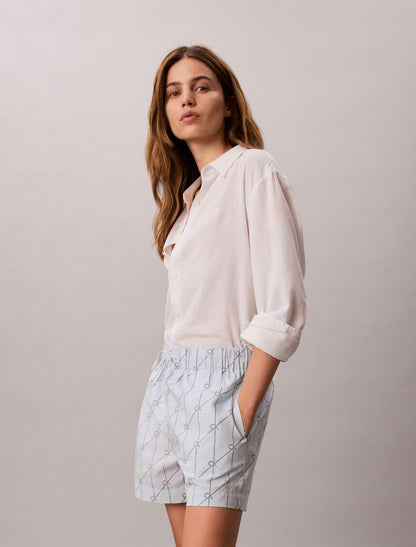 Cotton Poplin Printed Shorts - Calvin Klein Women