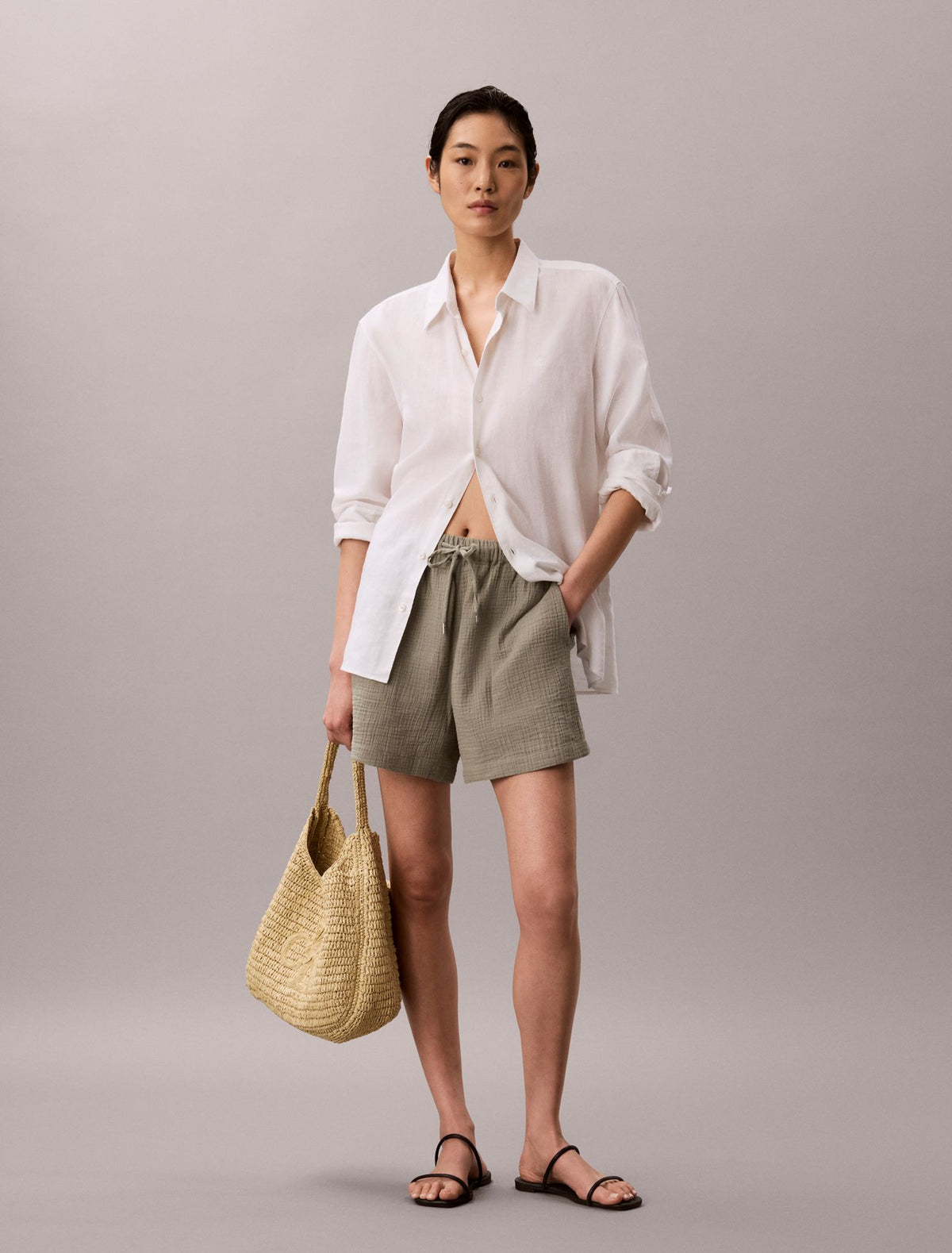 Double Gauze Pull-On Shorts - Calvin Klein Women