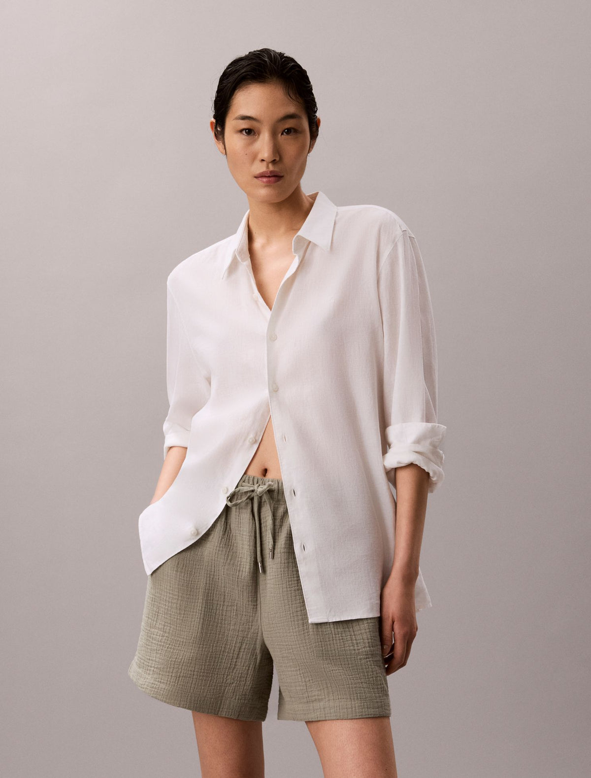Double Gauze Pull-On Shorts - Calvin Klein Women