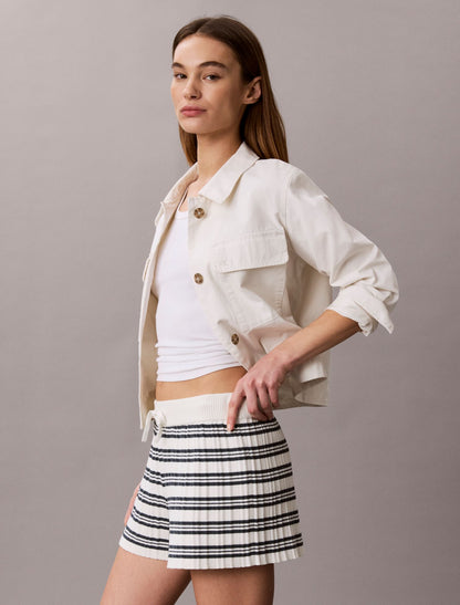 Stripe Rib Pull-On Shorts - Calvin Klein Women