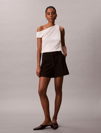 Pleated Tailored Shorts - Calvin Klein Women