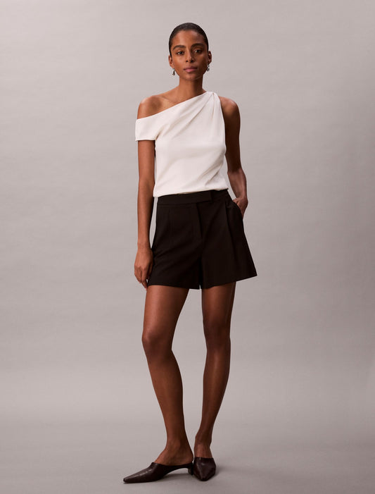 Pleated Tailored Shorts - Calvin Klein Women