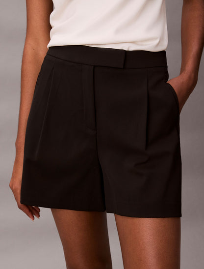 Pleated Tailored Shorts - Calvin Klein Women