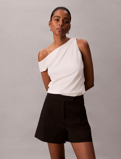 Pleated Tailored Shorts - Calvin Klein Women