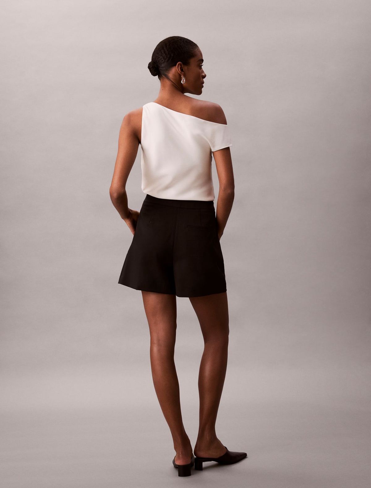 Pleated Tailored Shorts - Calvin Klein Women