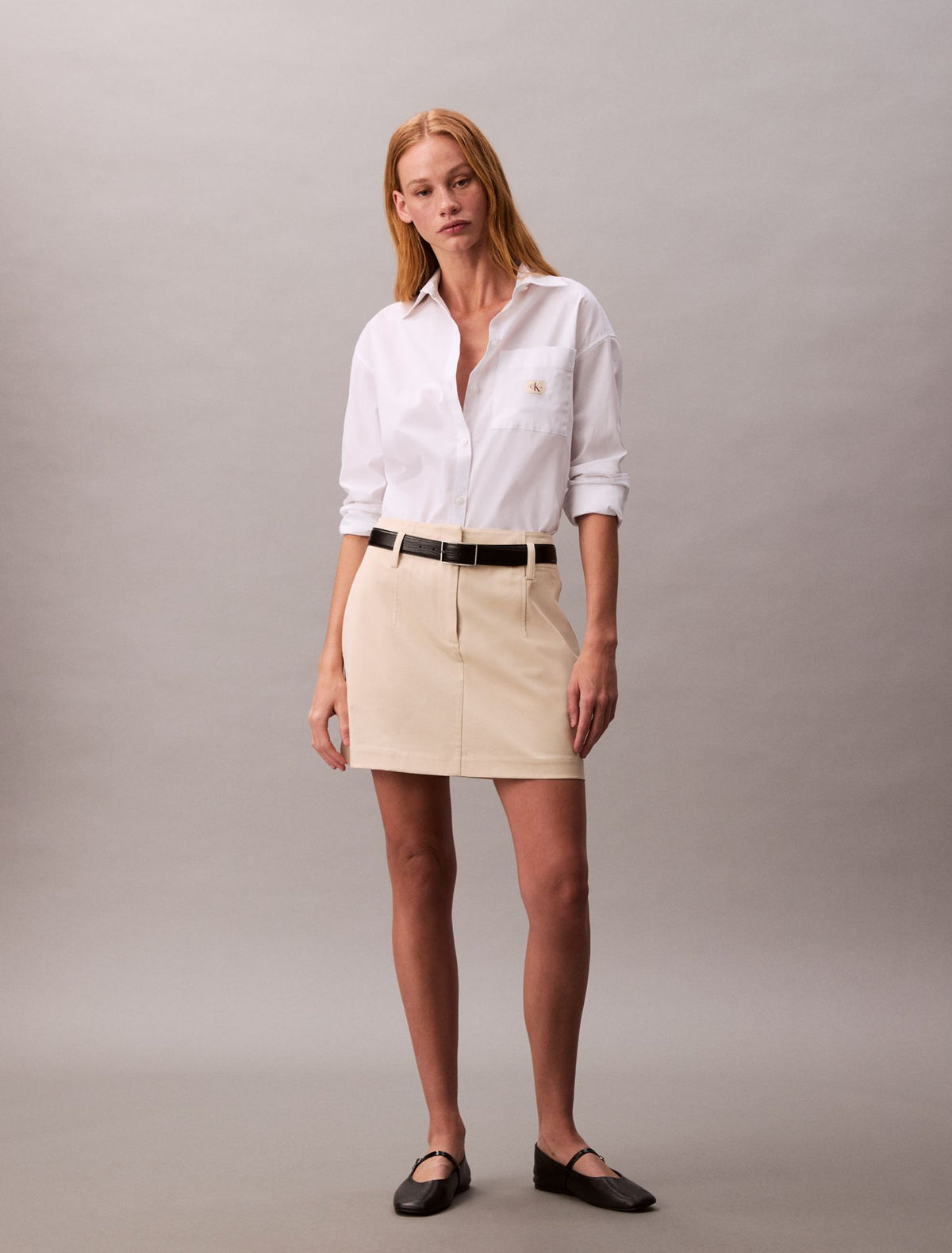 Cotton Chino Mini Skirt - Calvin Klein Women