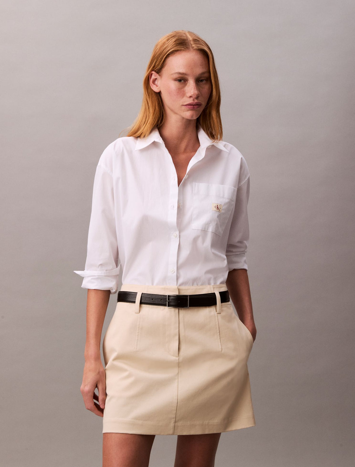 Cotton Chino Mini Skirt - Calvin Klein Women