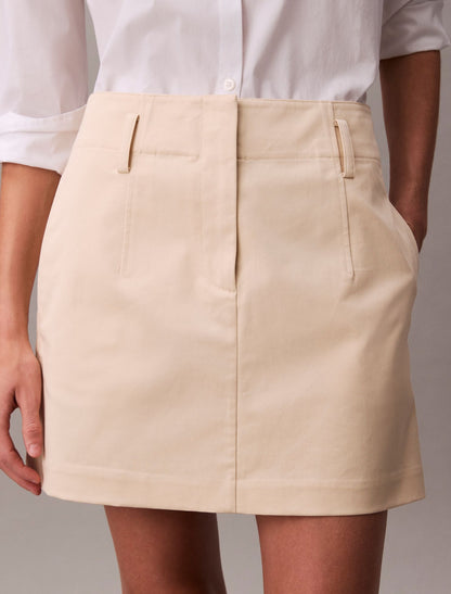 Cotton Chino Mini Skirt - Calvin Klein Women