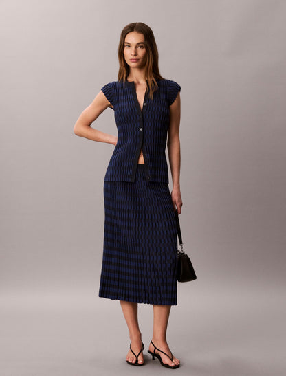 Tech Knit Checkered Rib Skirt - Calvin Klein Women
