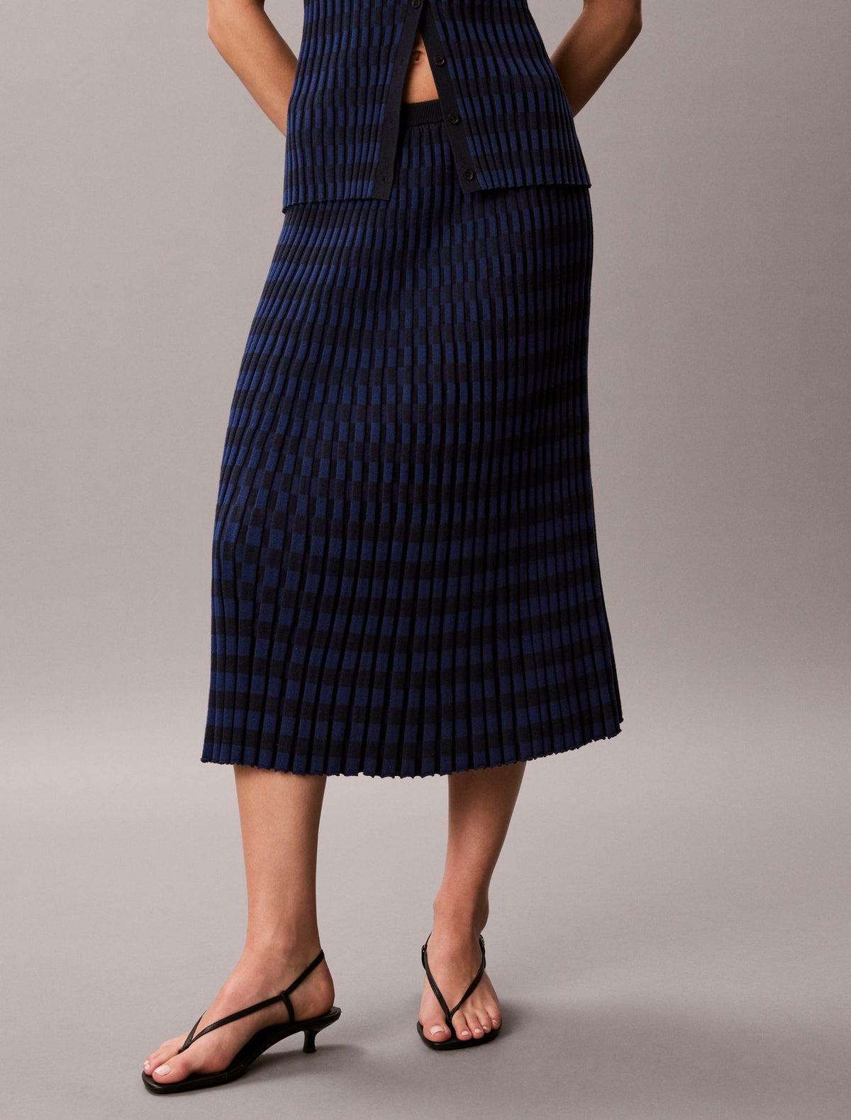 Tech Knit Checkered Rib Skirt - Calvin Klein Women