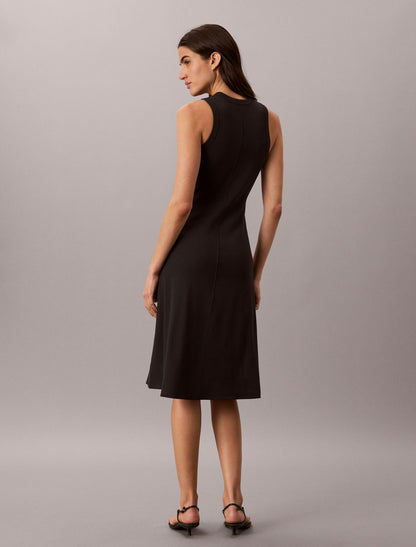 Embroidered Monogram Rib Midi Tank Dress - Calvin Klein Women