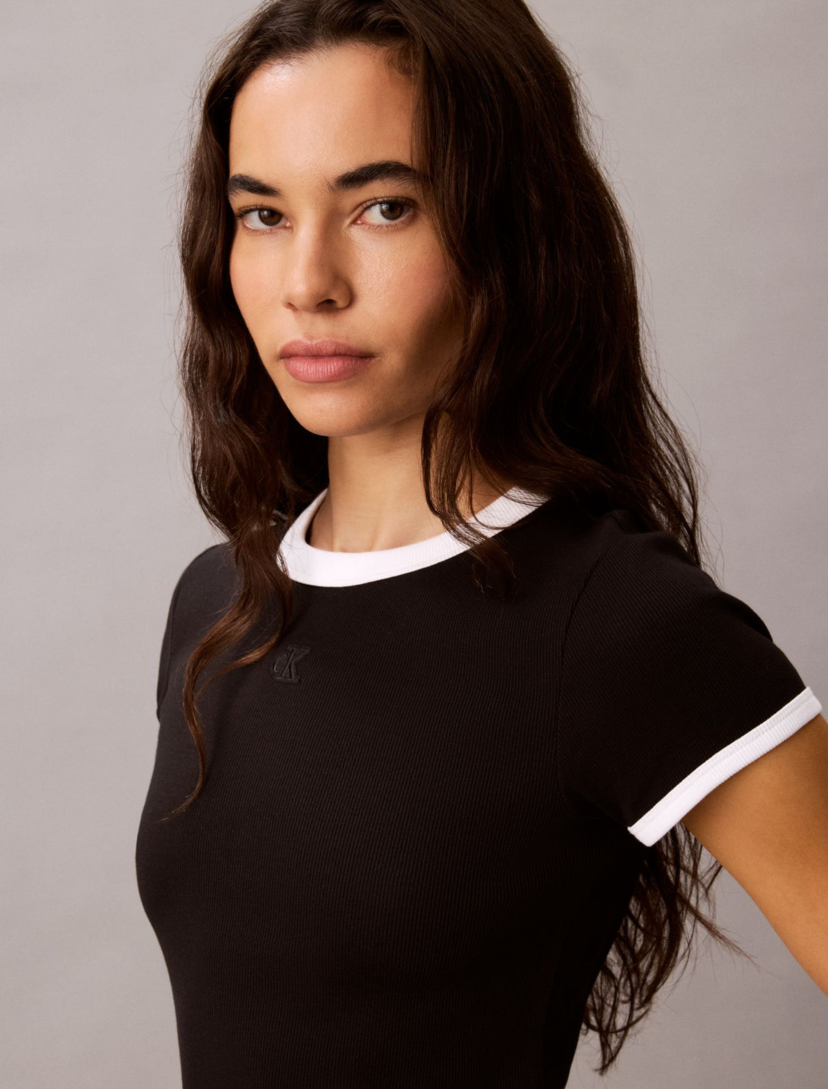 Cotton Contour Rib Monogram Mini Dress - Calvin Klein Women