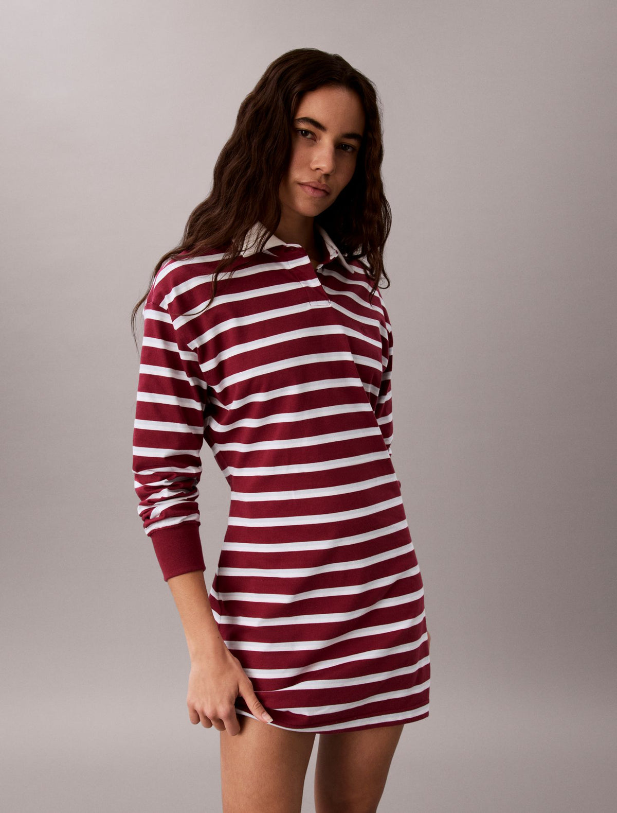 Striped Rugby Polo Mini Dress - Calvin Klein Women