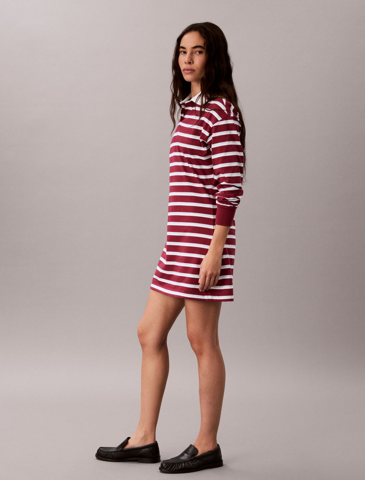 Striped Rugby Polo Mini Dress - Calvin Klein Women