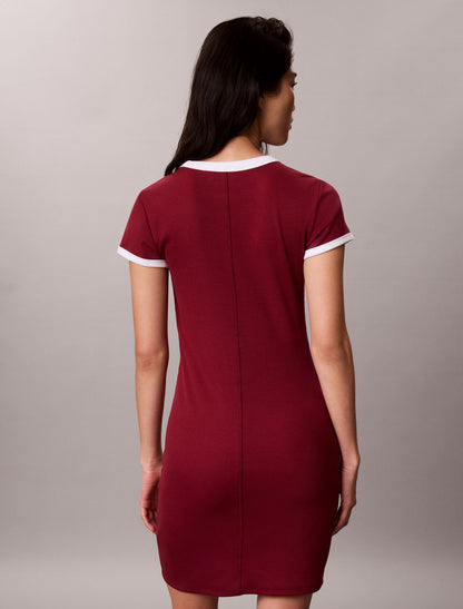 Cotton Contour Rib Monogram Mini Dress - Calvin Klein Women