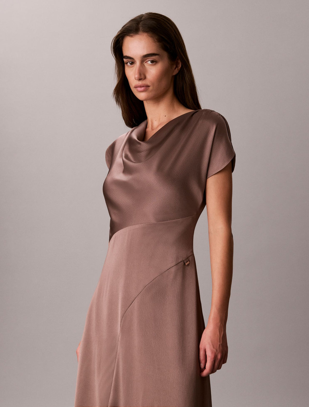 Hammered Satin Midi Dress - Calvin Klein Women