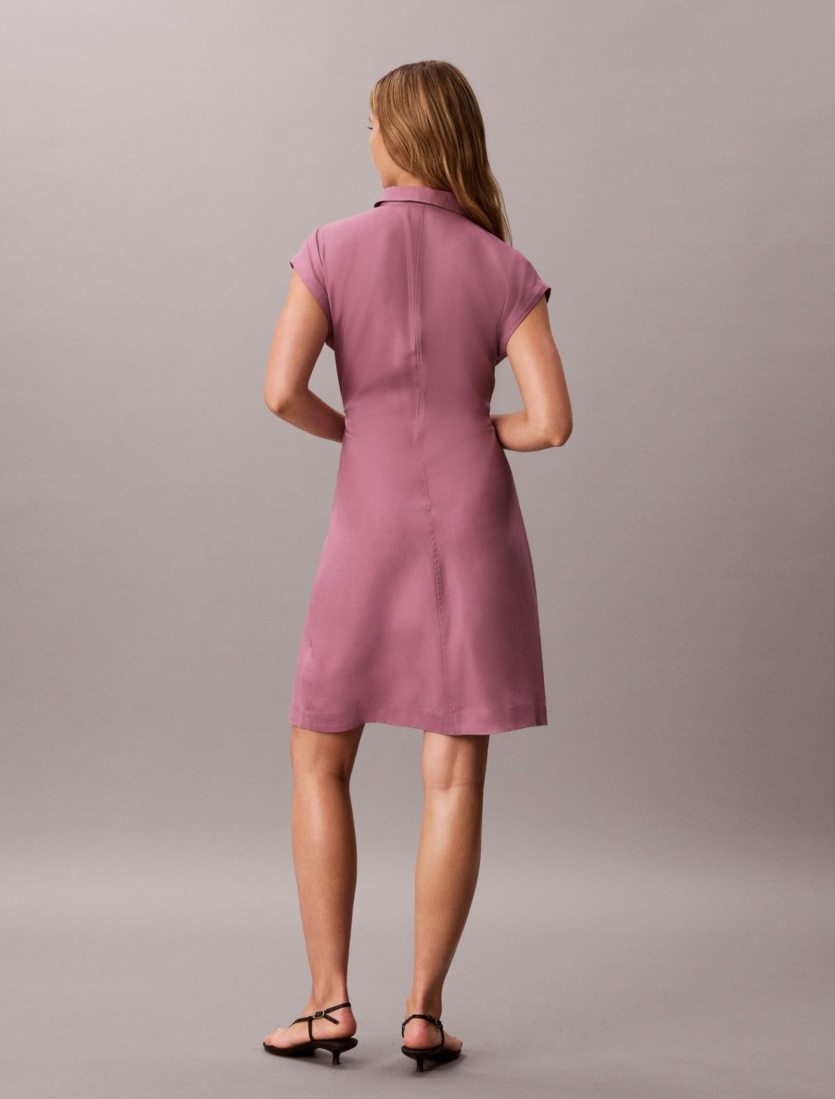 Pleated Lyocell Shirt Dress - Calvin Klein Women