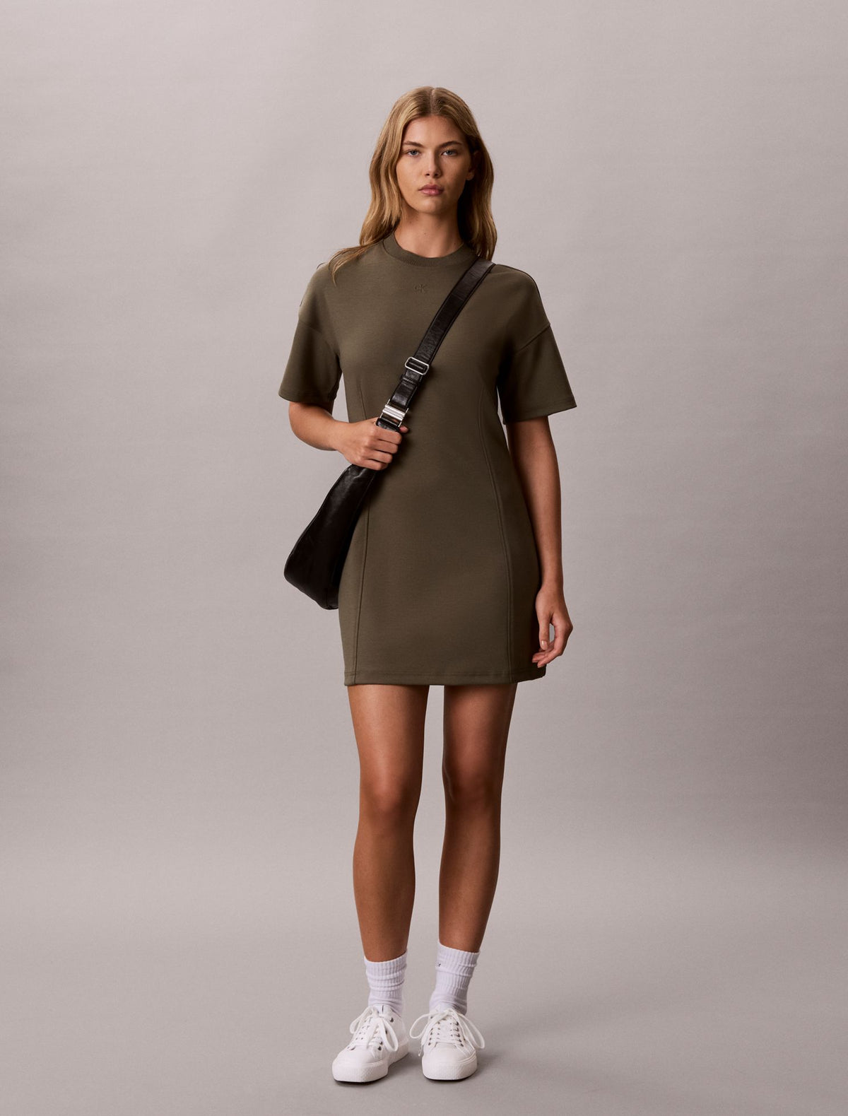 Monogram Mini Sweatshirt Dress - Calvin Klein Women