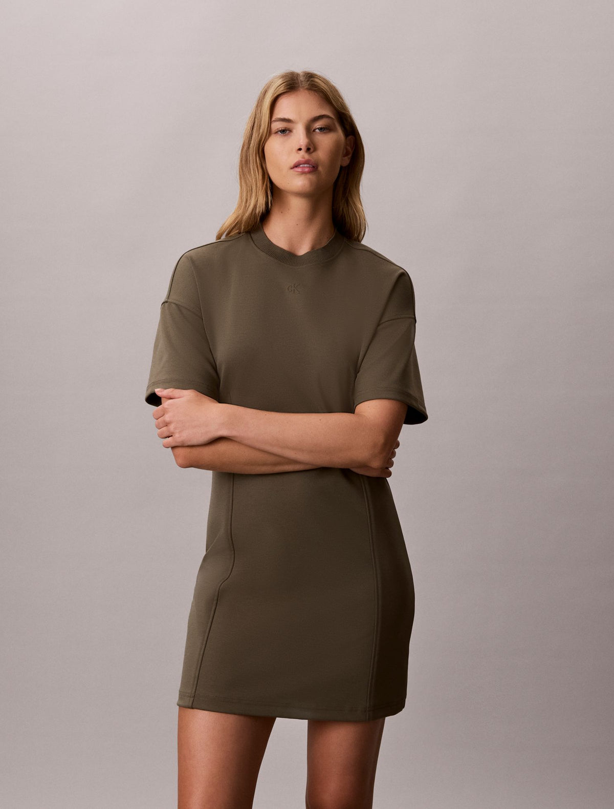 Monogram Mini Sweatshirt Dress - Calvin Klein Women