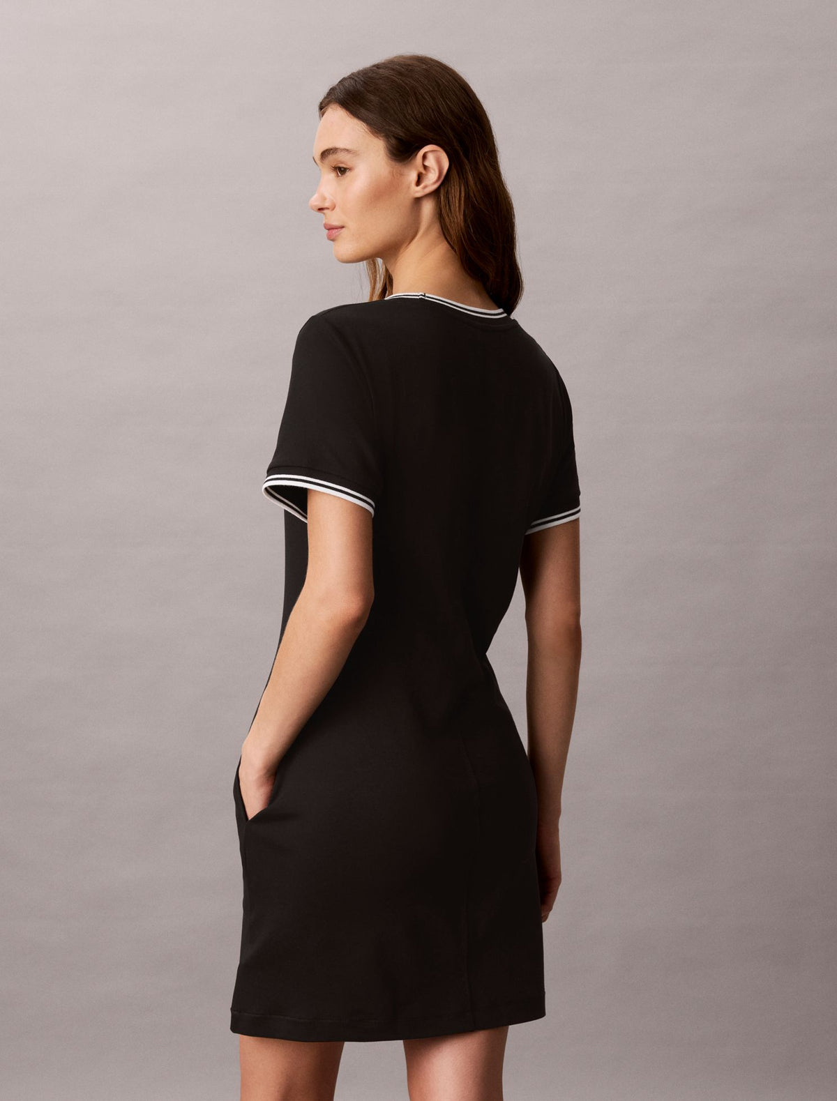 Tipping Stripe T-Shirt Dress - Calvin Klein Women