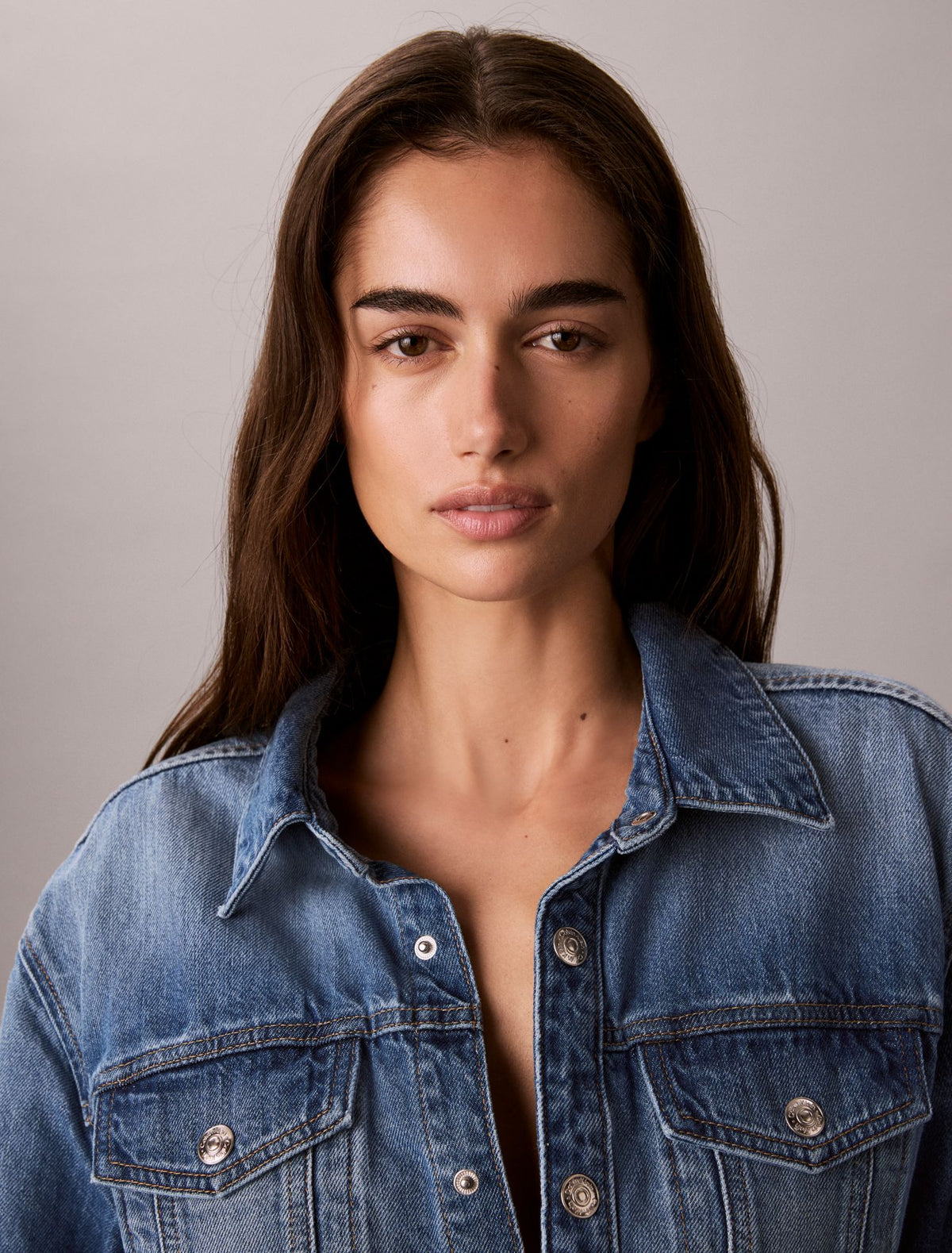 Denim Mini Trucker Dress - Calvin Klein Women