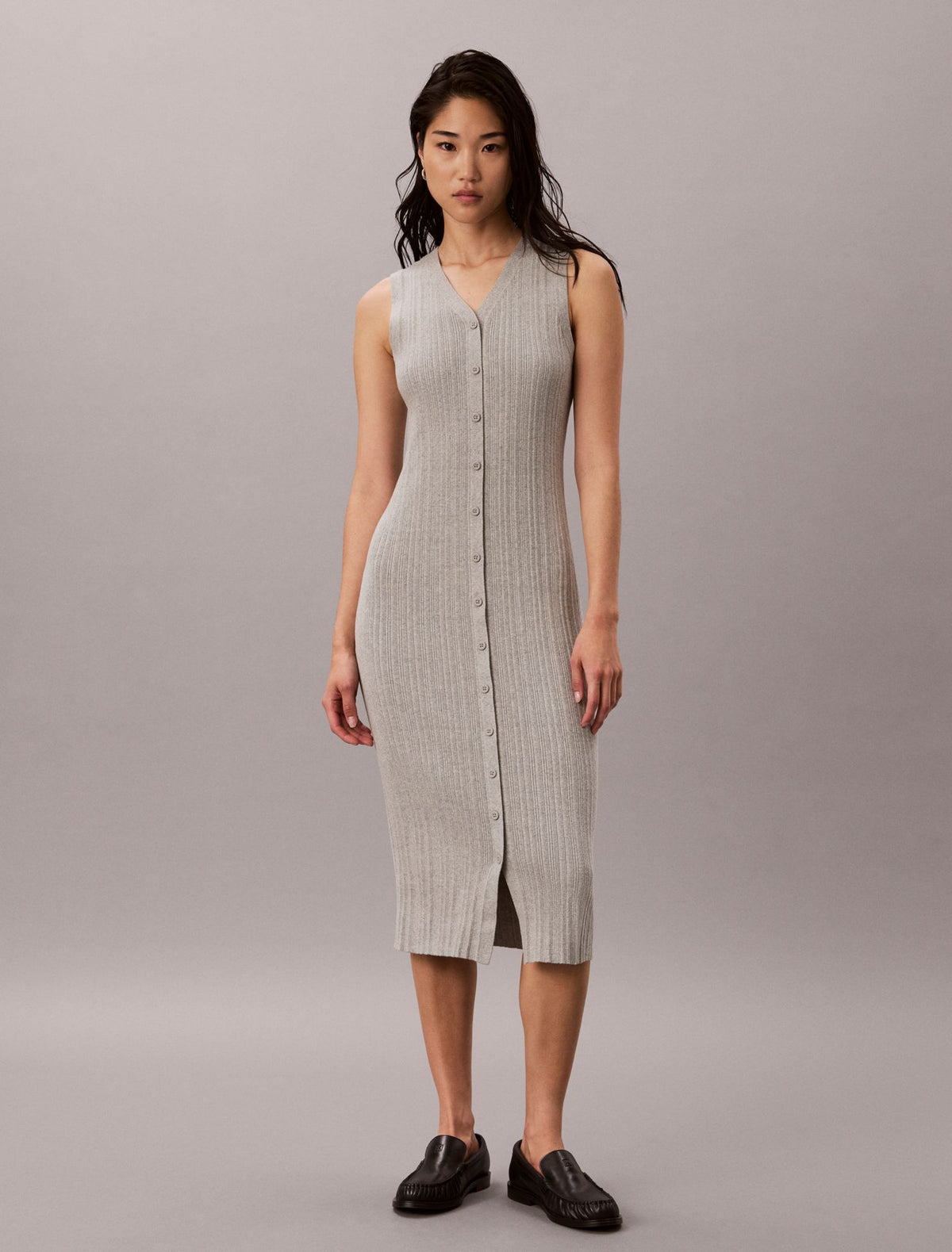 Smooth Cotton Midi Dress - Calvin Klein Women