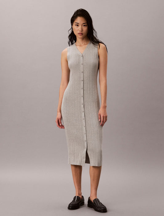 Smooth Cotton Midi Dress - Calvin Klein Women