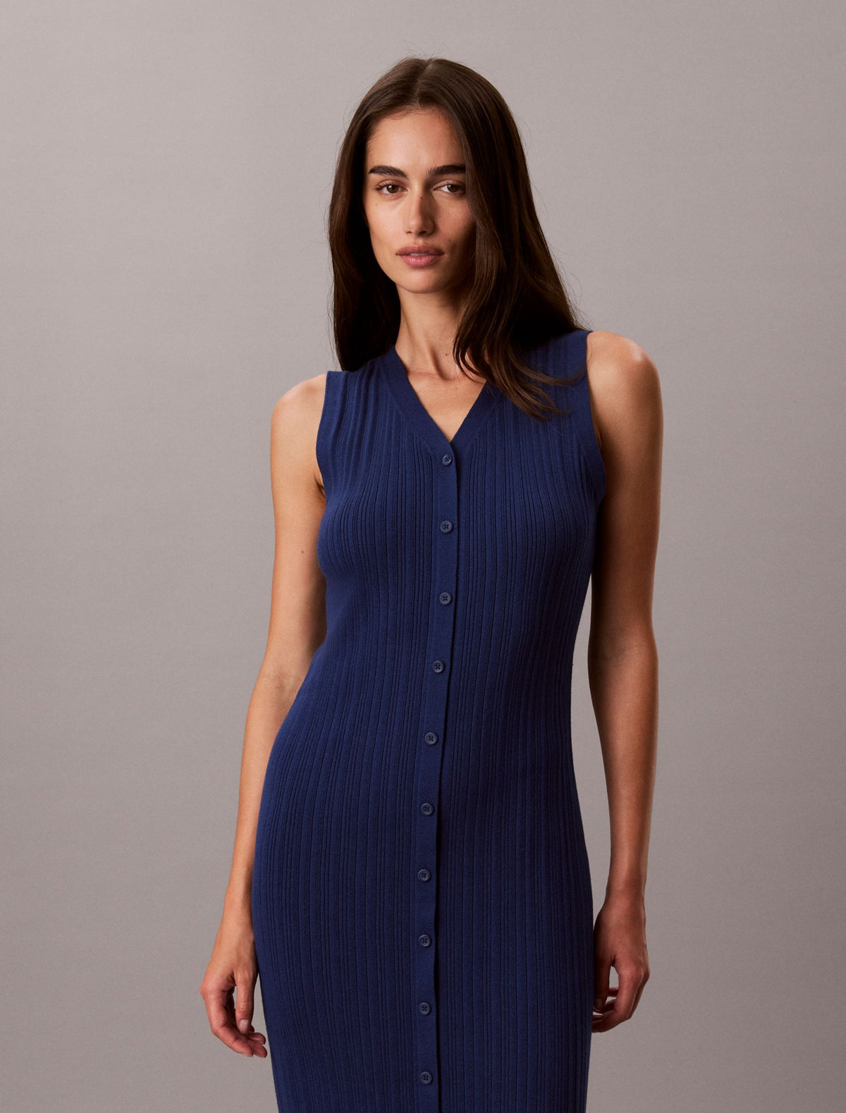Smooth Cotton Midi Dress - Calvin Klein Women