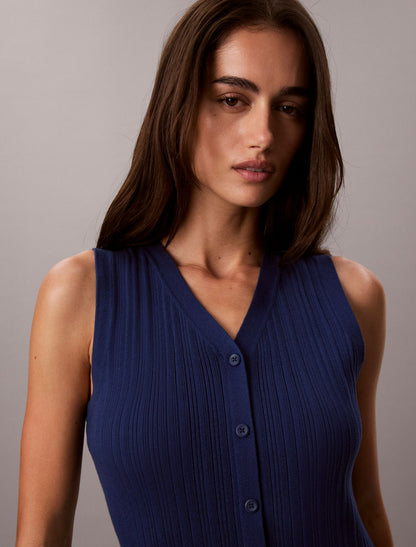Smooth Cotton Midi Dress - Calvin Klein Women