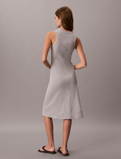 Embroidered Monogram Rib Midi Tank Dress - Calvin Klein Women