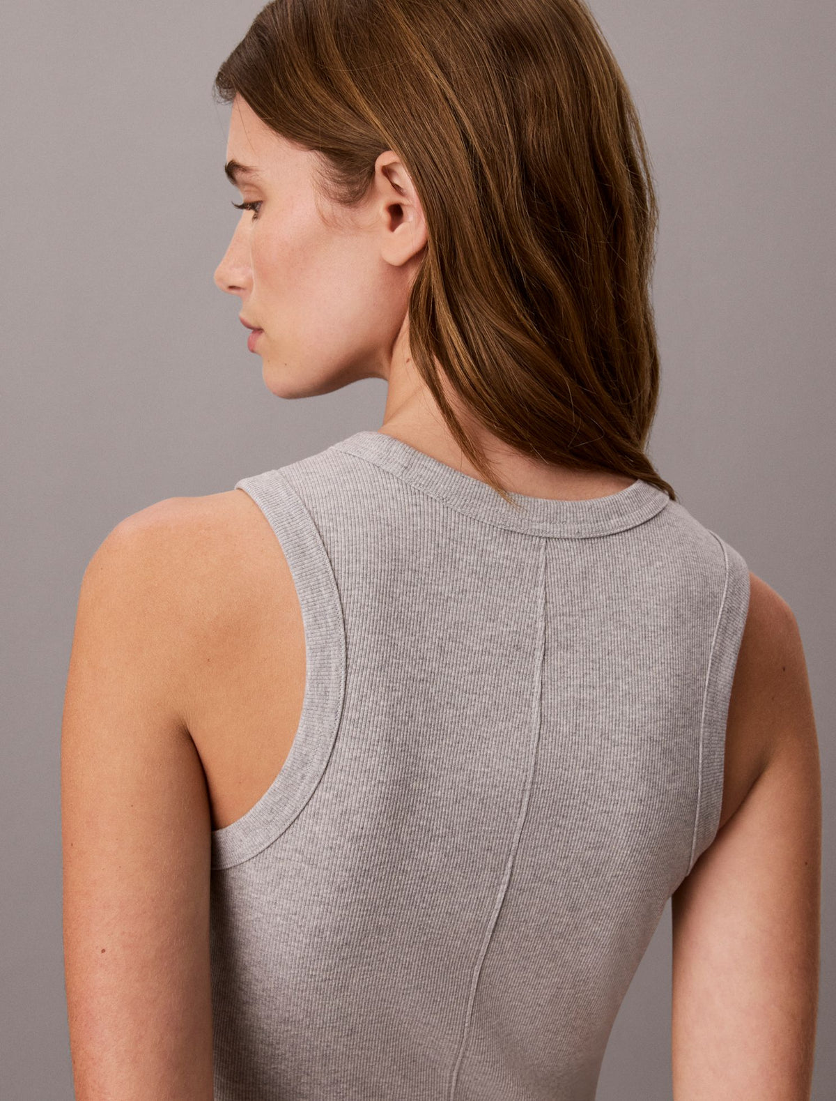Embroidered Monogram Rib Midi Tank Dress - Calvin Klein Women