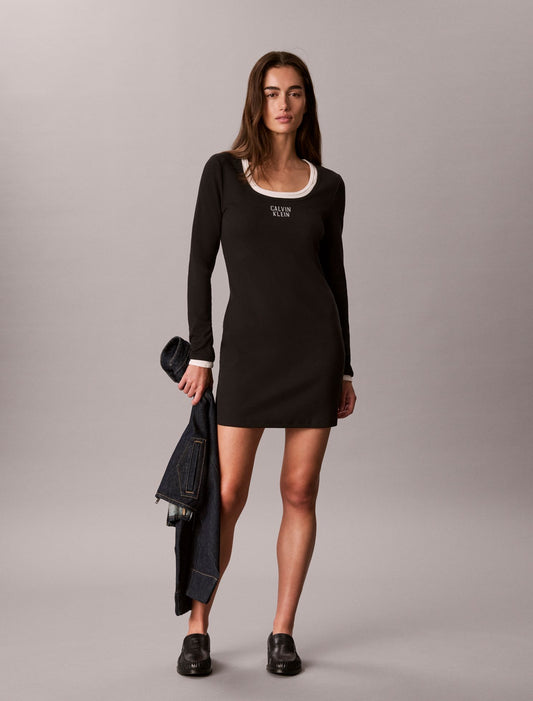 Logo Graphic Rib Mini Dress - Calvin Klein Women