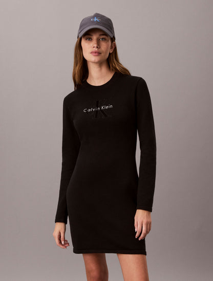 Monogram Logo Long Sleeve Mini Dress - Calvin Klein Women