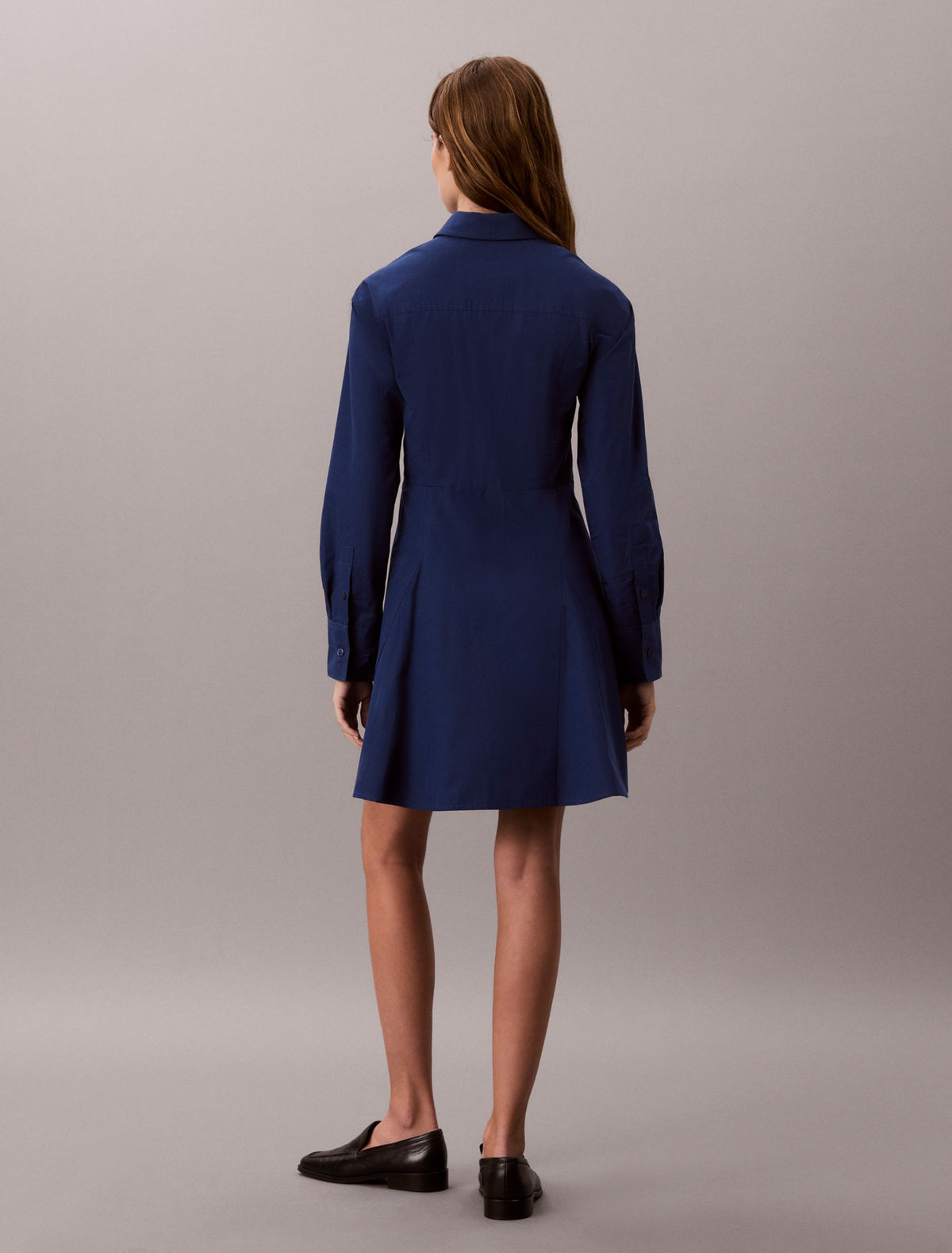 Cotton Poplin Mini Shirt Dress - Calvin Klein Women
