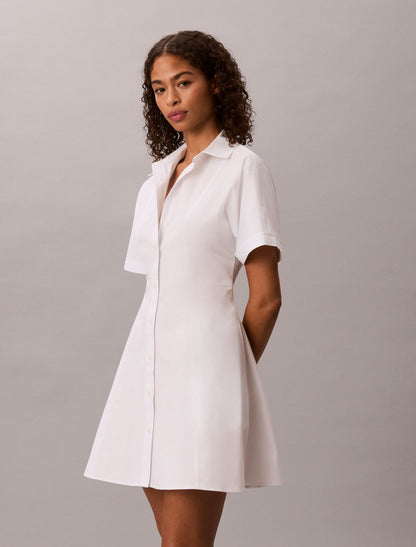 Cotton Poplin Mini Shirt Dress - Calvin Klein Women