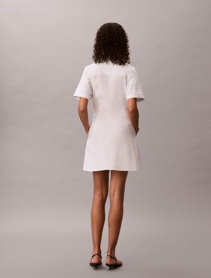 Cotton Poplin Mini Shirt Dress - Calvin Klein Women