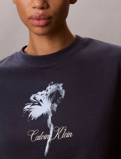 Floral Graphic Mini T-Shirt Dress - Calvin Klein Women