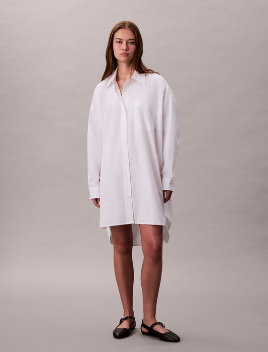 Cotton Relaxed Shirt Dress - Calvin Klein Women