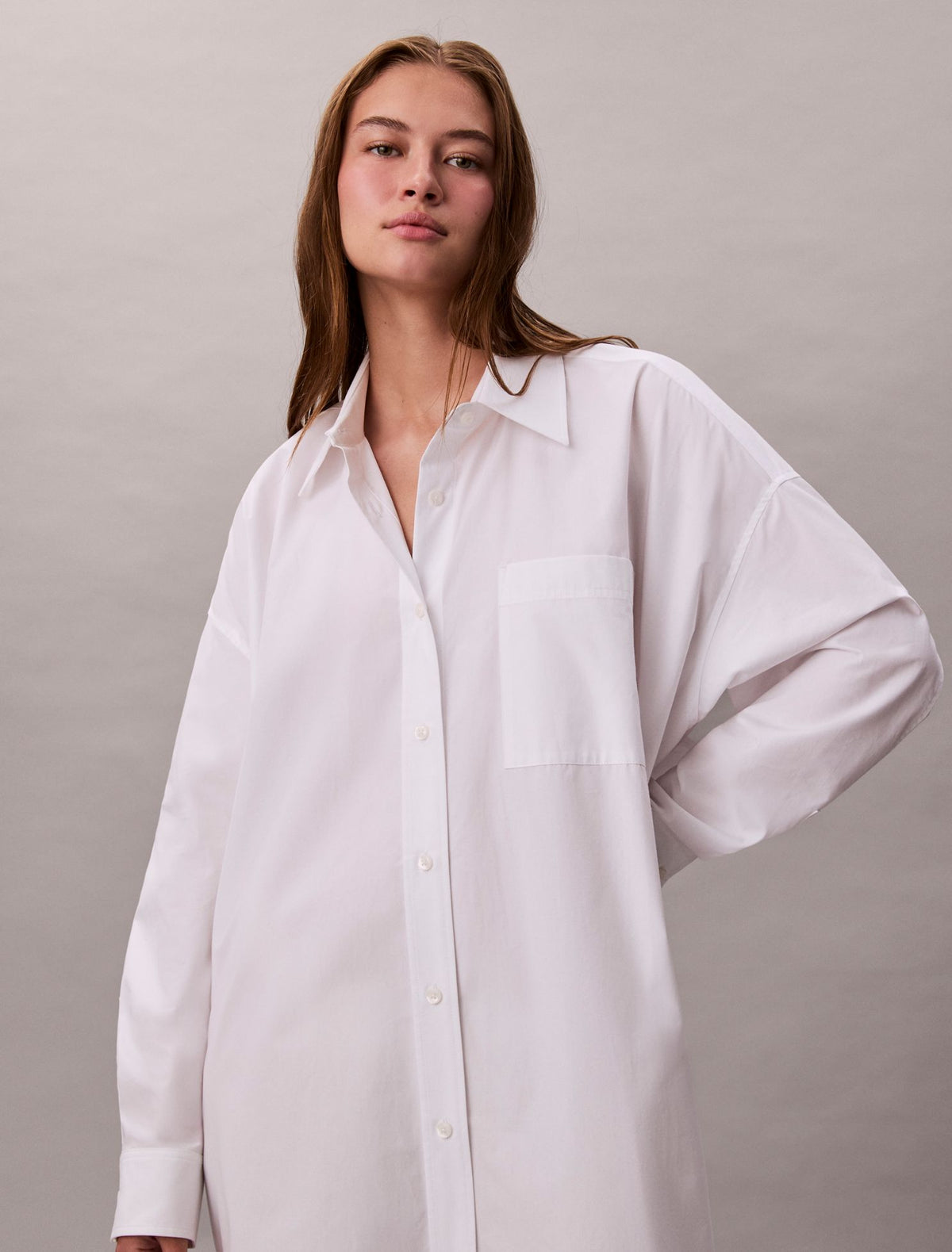 Cotton Relaxed Shirt Dress - Calvin Klein Women