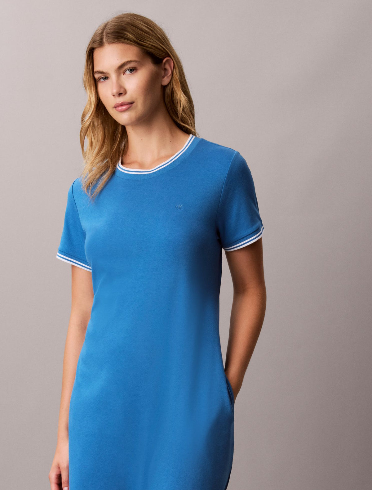Tipping Stripe T-Shirt Dress - Calvin Klein Women