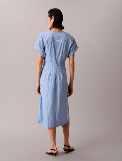 Cotton Poplin Stripe Midi Dress - Calvin Klein Women