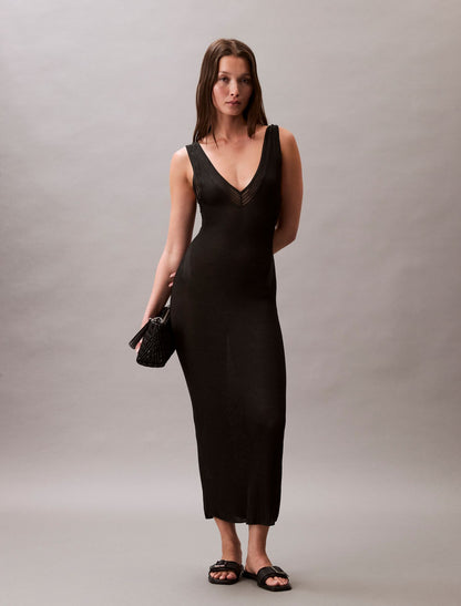 Viscose Rib Midi Dress - Calvin Klein Women
