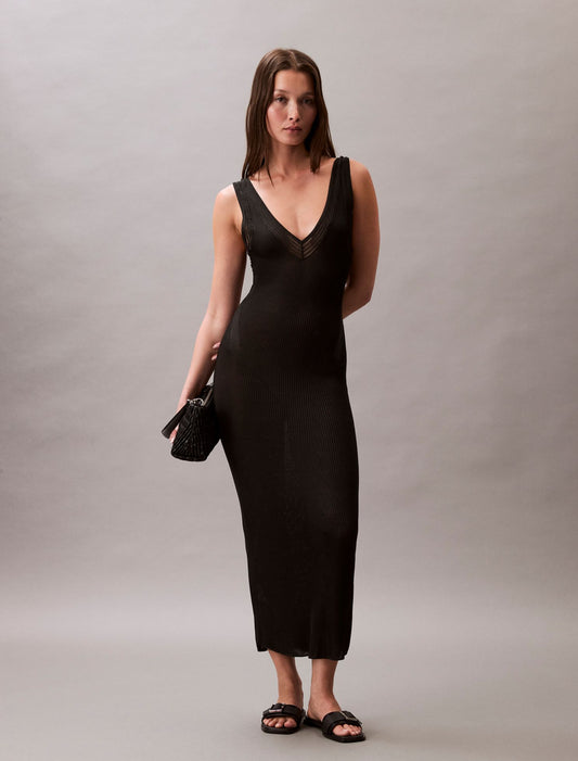 Viscose Rib Midi Dress - Calvin Klein Women
