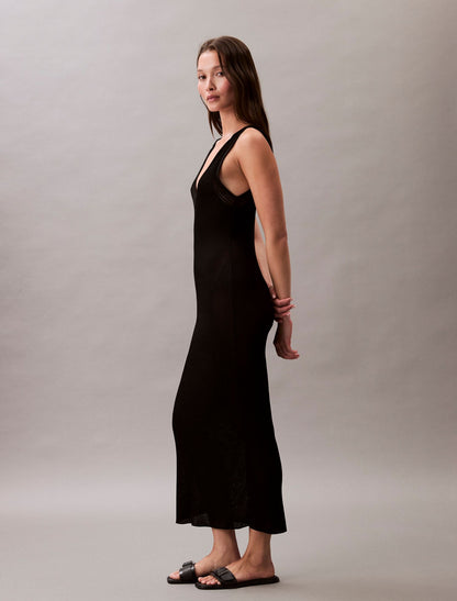Viscose Rib Midi Dress - Calvin Klein Women