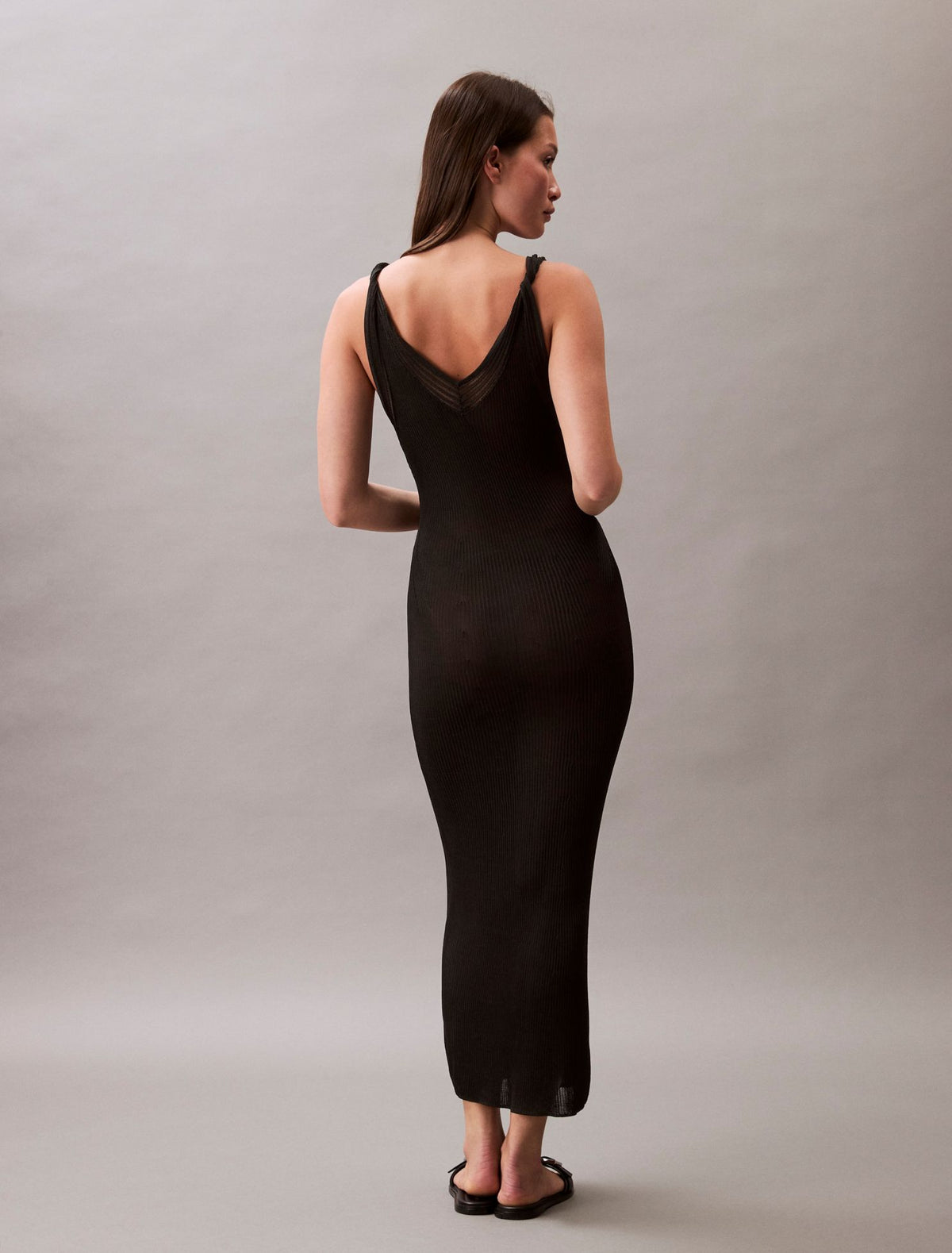 Viscose Rib Midi Dress - Calvin Klein Women