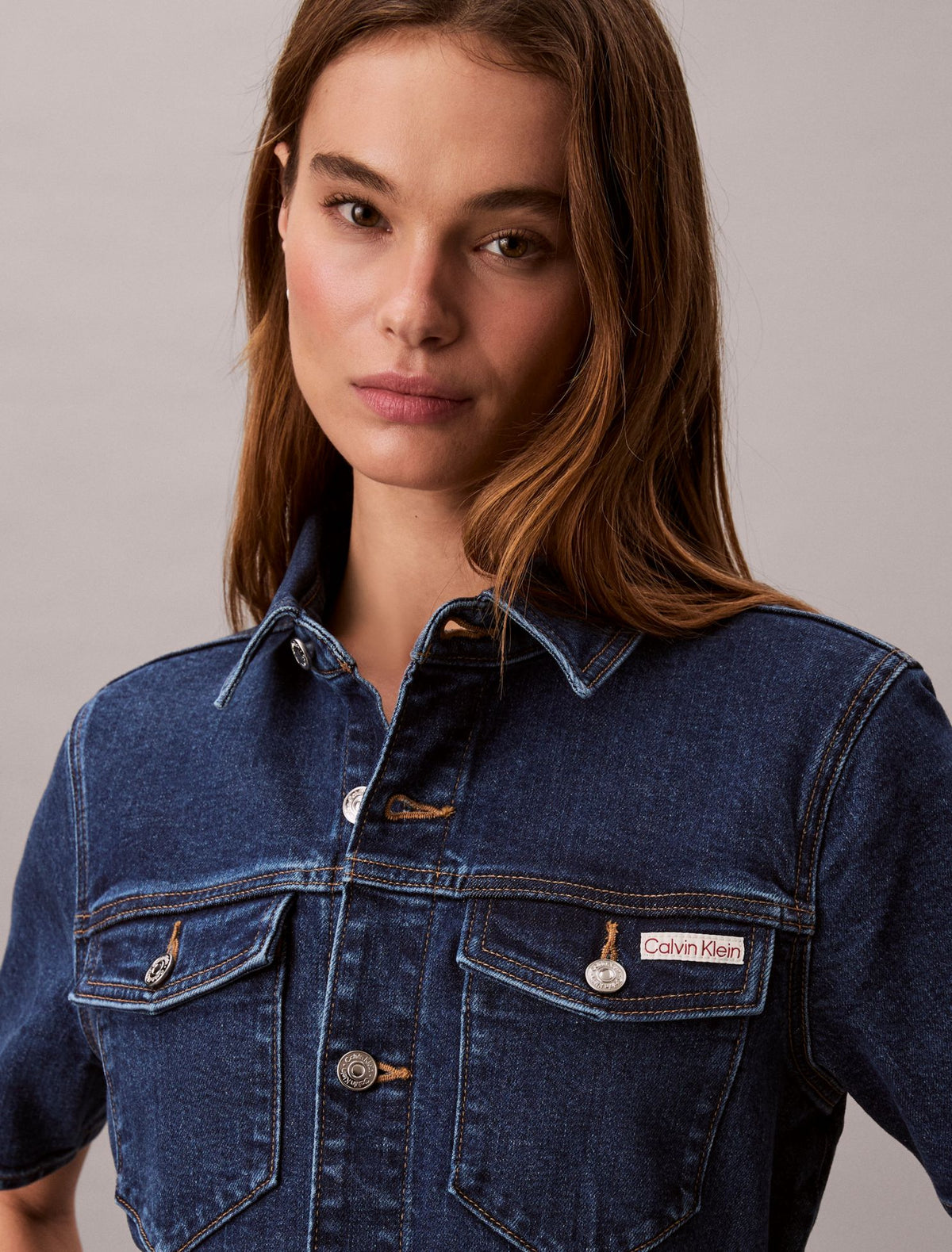 Denim Mini Trucker Dress - Calvin Klein Women