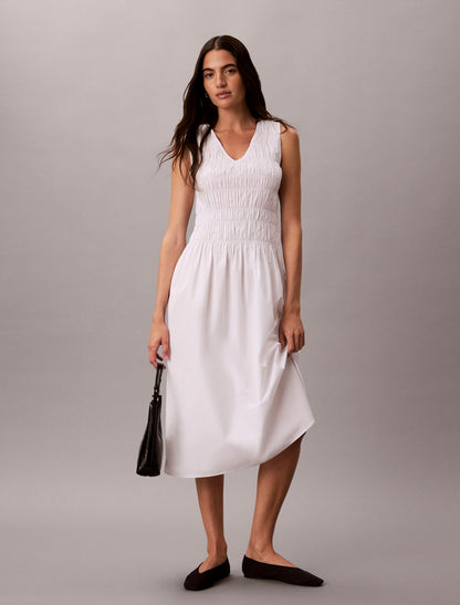 Cotton Poplin Midi Dress - Calvin Klein Women