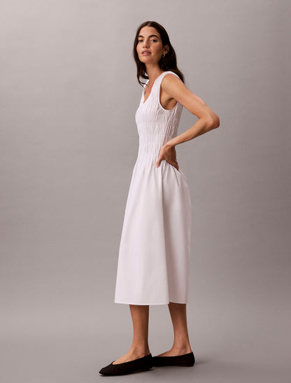 Cotton Poplin Midi Dress - Calvin Klein Women