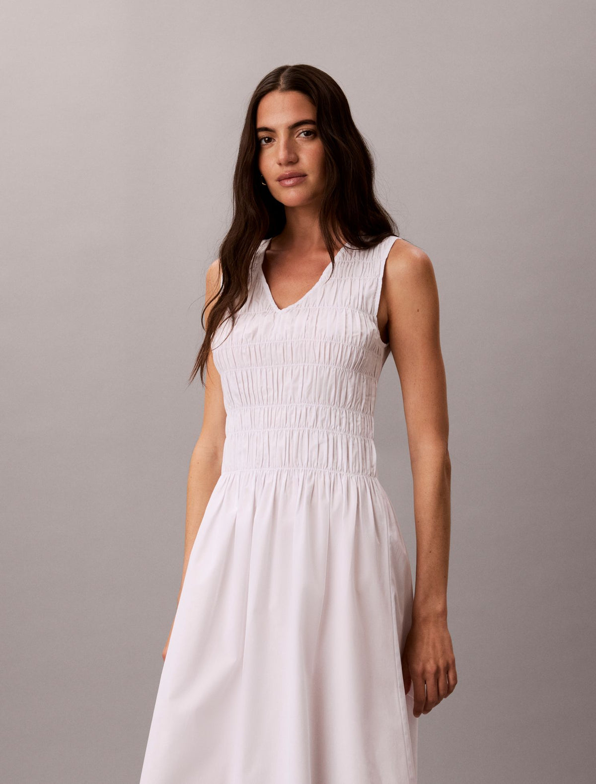 Cotton Poplin Midi Dress - Calvin Klein Women