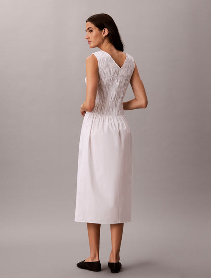 Cotton Poplin Midi Dress - Calvin Klein Women